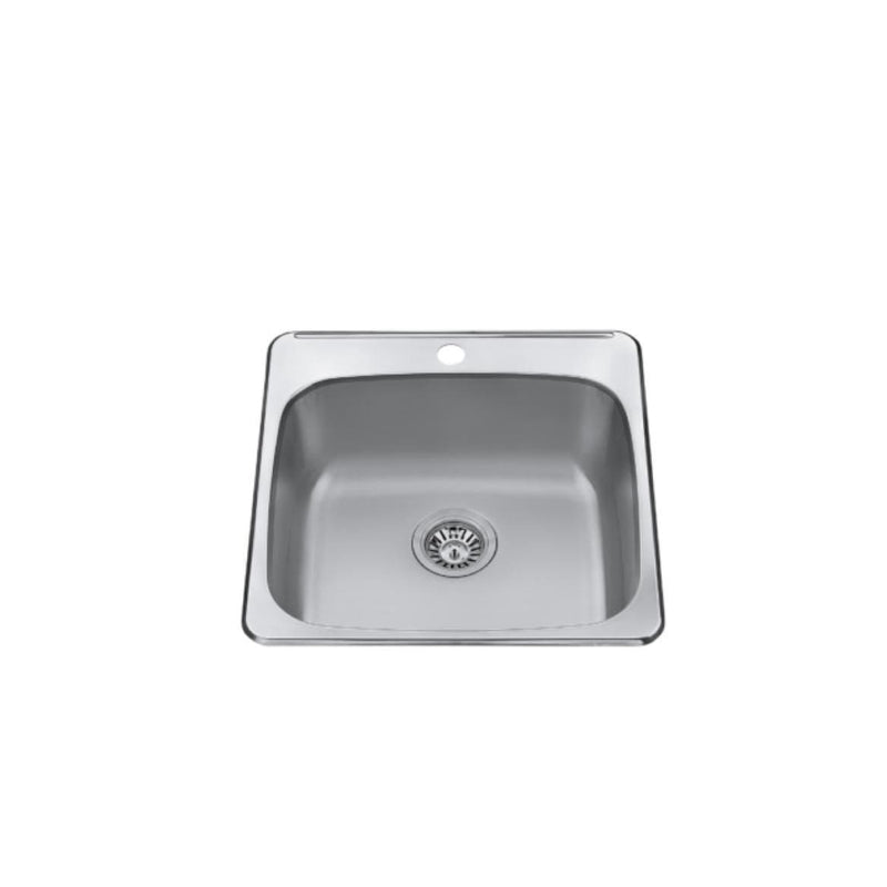 20x20x8-in Brushed Satin Stainless Steel Drop-in Sink S1N9